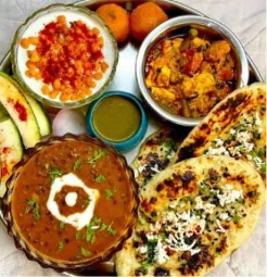 SIRSWAL SPL.THALI:- DAL + PANEER SABJI + RICE + SIRSWAL SABJI + 2 ROTI + RAITA + SALAD + BUTTER NAAN